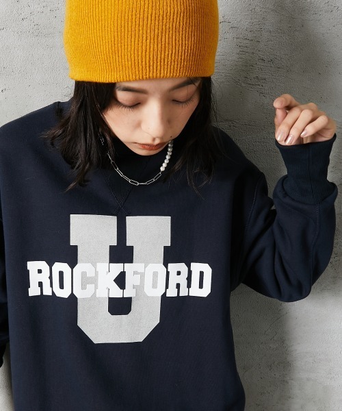 GEVS.（ジェイヴィス）の「＜大きいサイズ＞ 裏起毛ロゴプリントスウェット GEVS.（スウェット・レディース・ネイビー/杢グレー・4L/5L/3L/L/LL）」の2枚目の写真