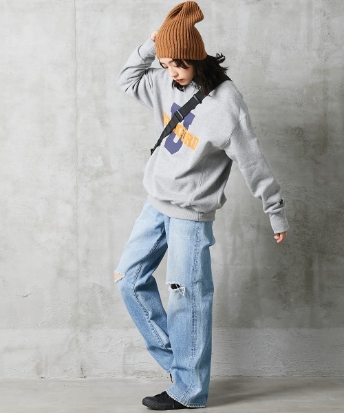 GEVS.（ジェイヴィス）の「＜大きいサイズ＞ 裏起毛ロゴプリントスウェット GEVS.（スウェット・レディース・ネイビー/杢グレー・4L/5L/3L/L/LL）」の19枚目の写真