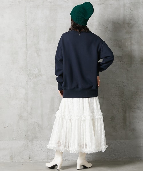 GEVS.（ジェイヴィス）の「＜大きいサイズ＞ 裏起毛ロゴプリントスウェット GEVS.（スウェット・レディース・ネイビー/杢グレー・4L/5L/3L/L/LL）」の17枚目の写真