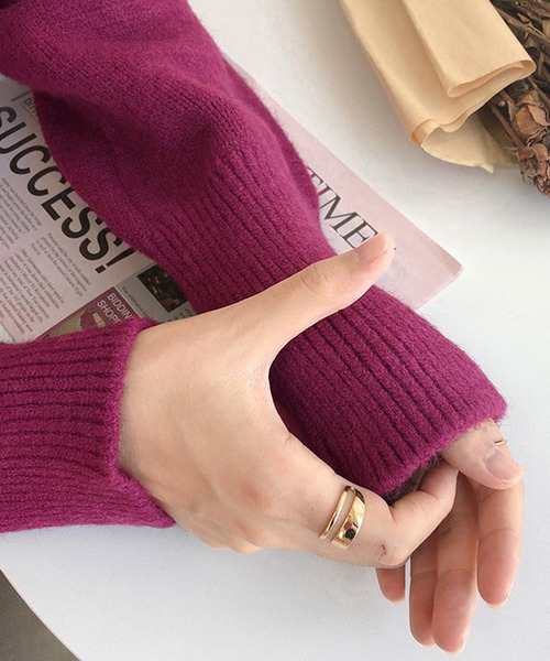 Chaco closet（チャコ クローゼット）の「細リブタートルネックニットプルオーバー（ニット/セーター・レディース・ブラック/オレンジ/ベージュ/パープル/ネイビー/ホワイト/ブラウン・FREE）」の17枚目の写真