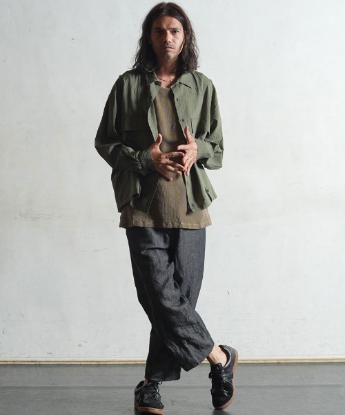 EGO TRIPPING(エゴトリッピング)の「mta486-ZIGZIG TANKTOP タンクトップ(タンクトップ・メンズ・ベージュ/ブラック/チャコール・48/46)」の5枚目の写真