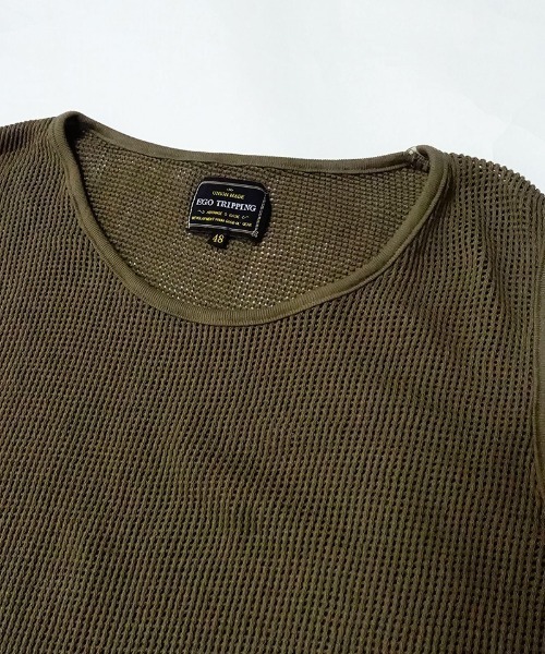 EGO TRIPPING(エゴトリッピング)の「mta486-ZIGZIG TANKTOP タンクトップ(タンクトップ・メンズ・ベージュ/ブラック/チャコール・48/46)」の17枚目の写真