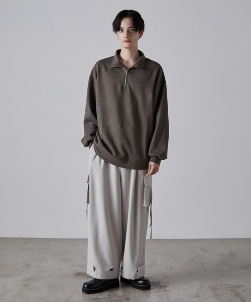 【GRAILZ】 ハーフジップ プルオーバー スウェット グレイルズ CLEL】Half Zip Design Half Sleeve Pullover/ハーフジップ