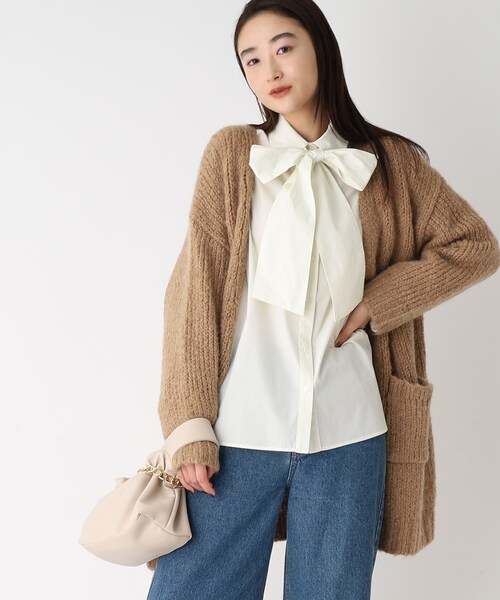 OPAQUE.CLIP（オペークドットクリップ）の「◆【COFI／コフィル】モヘヤMIX ローゲージVカーディガン（カーディガン/ボレロ・レディース・イエロー/ネイビー/ライトパープル/ライトグリーン/ピンク系/オフホワイト/ブラウン系その他・00）」の17枚目の写真