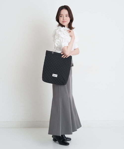 A de a.v.v（アードアー・ヴェ・ヴェ）の「キルティングトートバッグ（トートバッグ・レディース・ピンク/ブラック/アイボリー・FREE）」の5枚目の写真