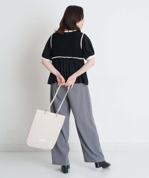 A de a.v.v（アードアー・ヴェ・ヴェ）の「キルティングトートバッグ（トートバッグ・レディース・ピンク/ブラック/アイボリー・FREE）」の8枚目の写真