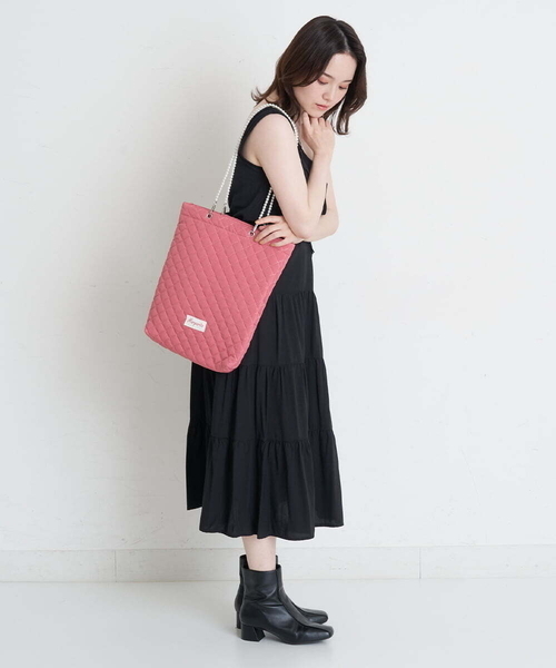 A de a.v.v（アードアー・ヴェ・ヴェ）の「キルティングトートバッグ（トートバッグ・レディース・ピンク/ブラック/アイボリー・FREE）」の13枚目の写真