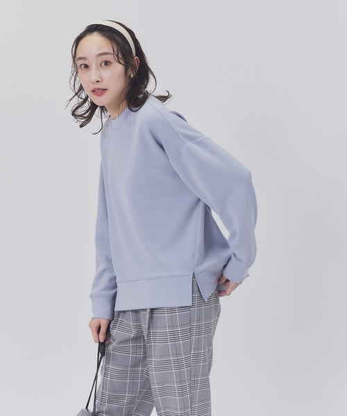 HONEYSUCKLE ROSE（ハニーサックルローズ）の「【HONEYSUCKLE ROSE】スリットポンチクルー（スウェット・レディース・ホワイト/グレー・M/L）」の2枚目の写真