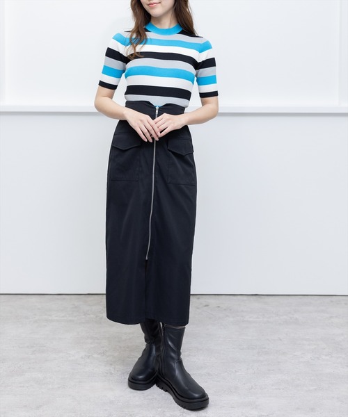 clear（クリア）の「フロントメタルジップポケットデザインスカート（スカート・レディース・カーキ/ブラック/ベージュ・M/S）」の10枚目の写真