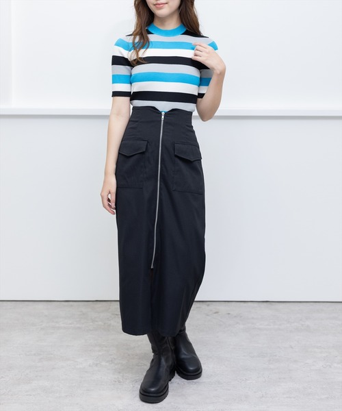 clear（クリア）の「フロントメタルジップポケットデザインスカート（スカート・レディース・カーキ/ブラック/ベージュ・M/S）」の11枚目の写真