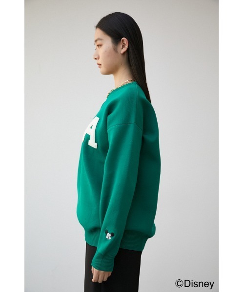 AZUL by moussy（アズールバイマウジー）の「AJUGA.×AZUL LOGO KNIT(MICKEY)/AJUGA.×AZUL ロゴニット(MICKEY)（ニット/セーター・レディース・ブラック/グリーン・M/L/S/M）」の7枚目の写真