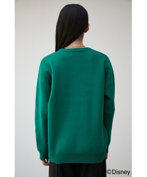 AZUL by moussy（アズールバイマウジー）の「AJUGA.×AZUL LOGO KNIT(MICKEY)/AJUGA.×AZUL ロゴニット(MICKEY)（ニット/セーター・レディース・ブラック/グリーン・M/L/S/M）」の8枚目の写真