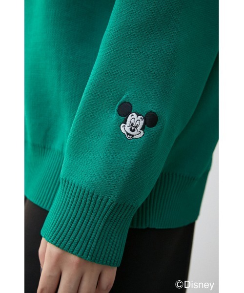 AZUL by moussy（アズールバイマウジー）の「AJUGA.×AZUL LOGO KNIT(MICKEY)/AJUGA.×AZUL ロゴニット(MICKEY)（ニット/セーター・レディース・ブラック/グリーン・M/L/S/M）」の11枚目の写真