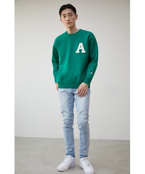 AZUL by moussy（アズールバイマウジー）の「AJUGA.×AZUL LOGO KNIT(MICKEY)/AJUGA.×AZUL ロゴニット(MICKEY)（ニット/セーター・レディース・ブラック/グリーン・M/L/S/M）」の13枚目の写真