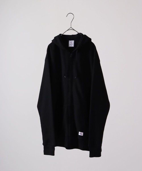 JEMORGAN（ジェーイーモーガン）の「JEMORGAN ワッフルＷジップパーカー（パーカー・メンズ・ブラック/カーキ/サックスブルー/杢グレー/ナチュラル/サーモンピンク/ネイビー/モカ・M/XL/S/L）」の2枚目の写真