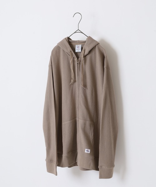 JEMORGAN（ジェーイーモーガン）の「JEMORGAN ワッフルＷジップパーカー（パーカー・メンズ・ブラック/カーキ/サックスブルー/杢グレー/ナチュラル/サーモンピンク/ネイビー/モカ・M/XL/S/L）」の9枚目の写真