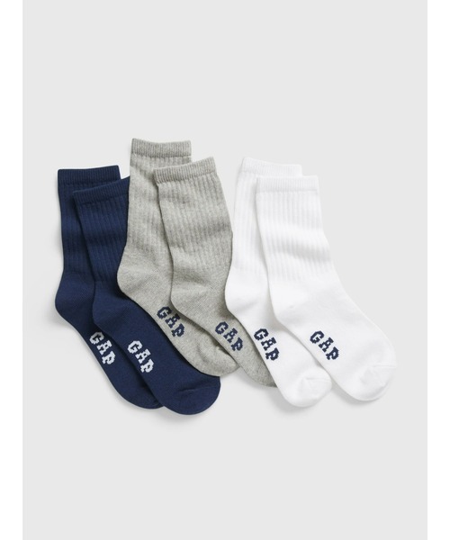 GAP(ギャップ)の「3足セット クルーソックス (キッズ)(ソックス/靴下・キッズ・マルチ・S/M/L/XL)」の1枚目の写真