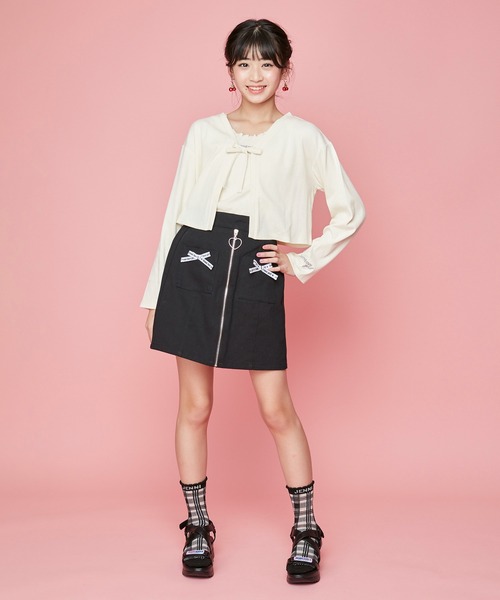 JENNI love(ジェニィラブ)の「リブカーデ&タンクトップセット(カーディガン/ボレロ・キッズ・サックスブルー/ブラック/アイボリー・130cm/140cm/150cm/160cm)」の4枚目の写真