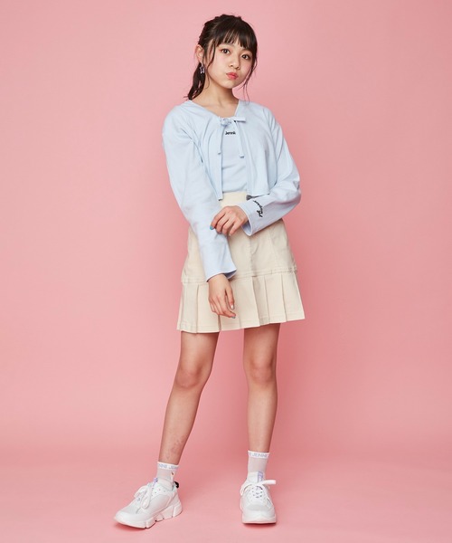 JENNI love(ジェニィラブ)の「リブカーデ&タンクトップセット(カーディガン/ボレロ・キッズ・サックスブルー/ブラック/アイボリー・130cm/140cm/150cm/160cm)」の9枚目の写真