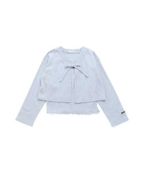 JENNI love(ジェニィラブ)の「リブカーデ&タンクトップセット(カーディガン/ボレロ・キッズ・サックスブルー/ブラック/アイボリー・130cm/140cm/150cm/160cm)」の18枚目の写真