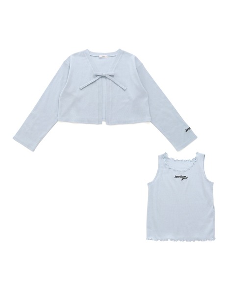 JENNI love(ジェニィラブ)の「リブカーデ&タンクトップセット(カーディガン/ボレロ・キッズ・サックスブルー/ブラック/アイボリー・130cm/140cm/150cm/160cm)」の16枚目の写真