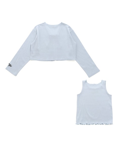 JENNI love(ジェニィラブ)の「リブカーデ&タンクトップセット(カーディガン/ボレロ・キッズ・サックスブルー/ブラック/アイボリー・130cm/140cm/150cm/160cm)」の15枚目の写真