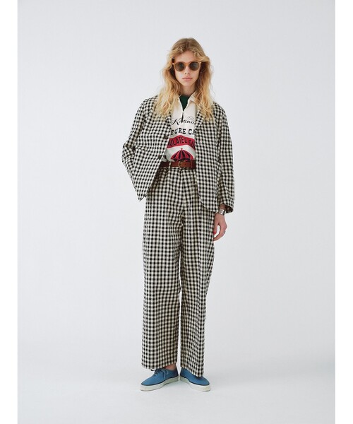 BEAMS BOY ストレッチ サッカー チェック 3ボタン ジャケット BEAMS BOY（ビームスボーイ）の「BEAMS BOY / ストレッチ サッカー