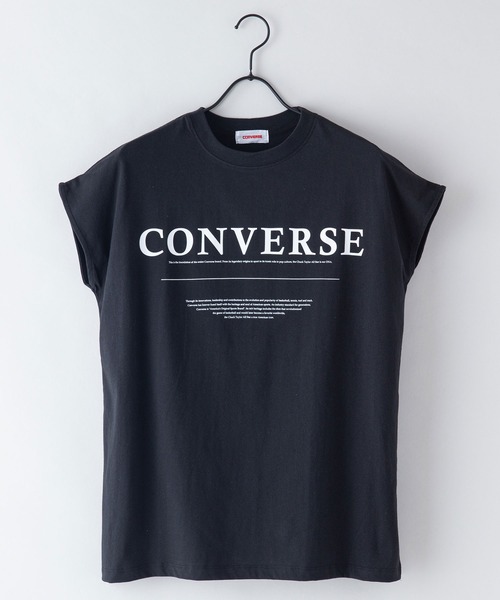CONVERSE(コンバース)の「【CONVERSE/コンバース】なこなこカップル コラボ スリットフレンチスリーブTシャツ(Tシャツ/カットソー・レディース・グレー/ホワイト/ブラック・MEDIUM/LARGE)」の3枚目の写真