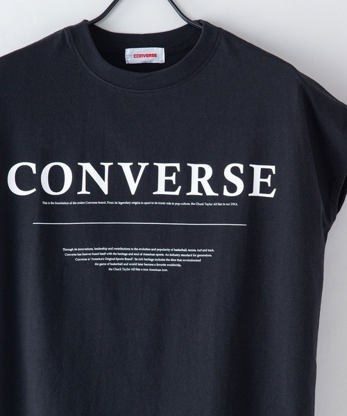 CONVERSE(コンバース)の「【CONVERSE/コンバース】なこなこカップル コラボ スリットフレンチスリーブTシャツ(Tシャツ/カットソー・レディース・グレー/ホワイト/ブラック・MEDIUM/LARGE)」の5枚目の写真