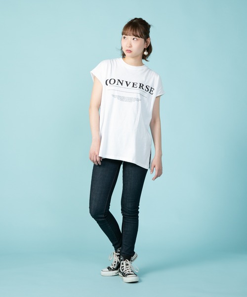 CONVERSE(コンバース)の「【CONVERSE/コンバース】なこなこカップル コラボ スリットフレンチスリーブTシャツ(Tシャツ/カットソー・レディース・グレー/ホワイト/ブラック・MEDIUM/LARGE)」の21枚目の写真
