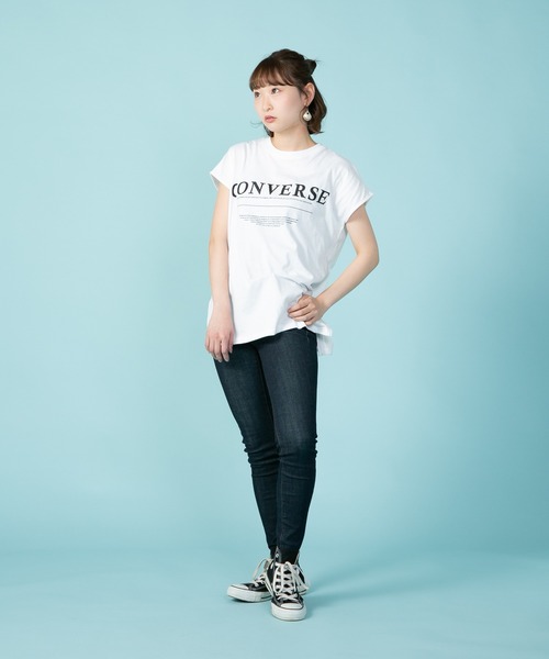 CONVERSE(コンバース)の「【CONVERSE/コンバース】なこなこカップル コラボ スリットフレンチスリーブTシャツ(Tシャツ/カットソー・レディース・グレー/ホワイト/ブラック・MEDIUM/LARGE)」の22枚目の写真