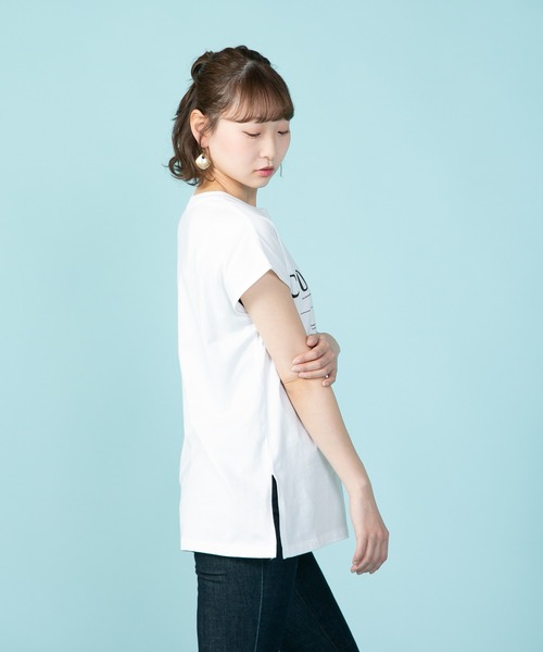 CONVERSE(コンバース)の「【CONVERSE/コンバース】なこなこカップル コラボ スリットフレンチスリーブTシャツ(Tシャツ/カットソー・レディース・グレー/ホワイト/ブラック・MEDIUM/LARGE)」の14枚目の写真