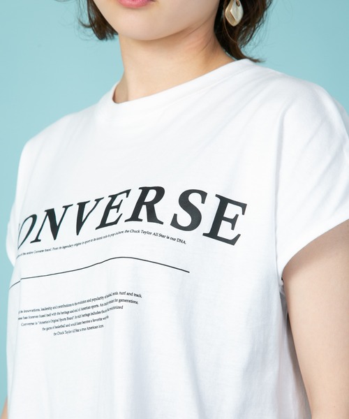 CONVERSE(コンバース)の「【CONVERSE/コンバース】なこなこカップル コラボ スリットフレンチスリーブTシャツ(Tシャツ/カットソー・レディース・グレー/ホワイト/ブラック・MEDIUM/LARGE)」の17枚目の写真