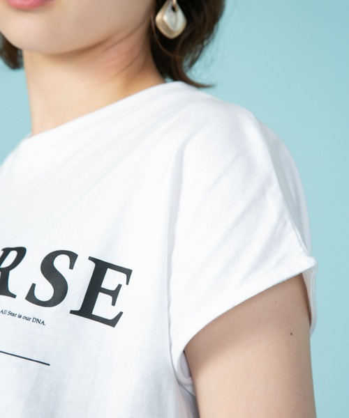 CONVERSE(コンバース)の「【CONVERSE/コンバース】なこなこカップル コラボ スリットフレンチスリーブTシャツ(Tシャツ/カットソー・レディース・グレー/ホワイト/ブラック・MEDIUM/LARGE)」の18枚目の写真