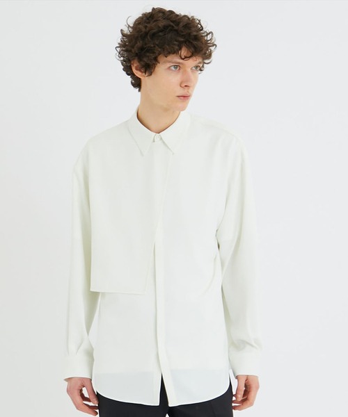 LiNoH（リノー）の「LAYRED L/S SHIRT（シャツ/ブラウス・メンズ・オフホワイト/ブルー/ブラック・1/2）」の2枚目の写真