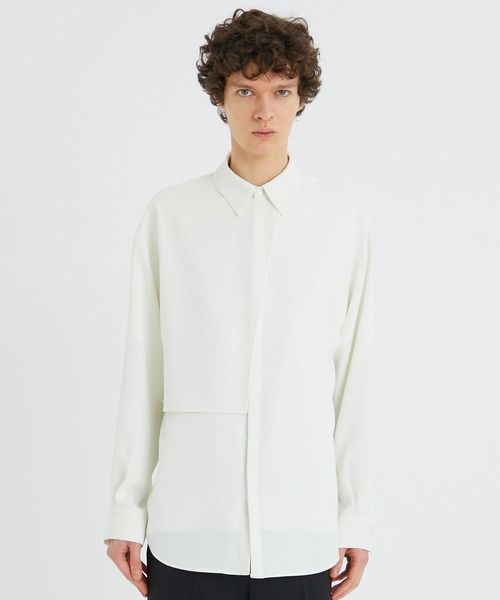 LiNoH（リノー）の「LAYRED L/S SHIRT（シャツ/ブラウス・メンズ・オフホワイト/ブルー/ブラック・1/2）」の5枚目の写真