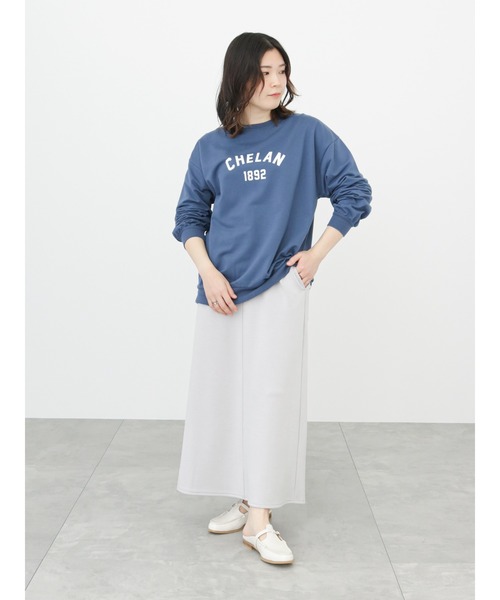 Samansa Mos2 blue（サマンサモスモスブルー）の「ミニ裏毛ロゴプルオーバー（Tシャツ/カットソー・レディース・トップグレー/キナリ/ネイビー・ﾌﾘ-）」の12枚目の写真