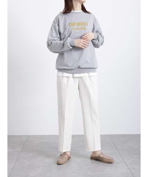 Samansa Mos2 blue（サマンサモスモスブルー）の「ミニ裏毛ロゴプルオーバー（Tシャツ/カットソー・レディース・トップグレー/キナリ/ネイビー・ﾌﾘ-）」の17枚目の写真