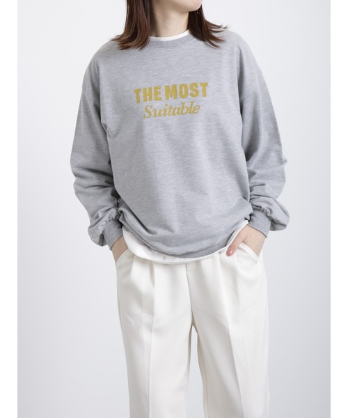 Samansa Mos2 blue（サマンサモスモスブルー）の「ミニ裏毛ロゴプルオーバー（Tシャツ/カットソー・レディース・トップグレー/キナリ/ネイビー・ﾌﾘ-）」の19枚目の写真