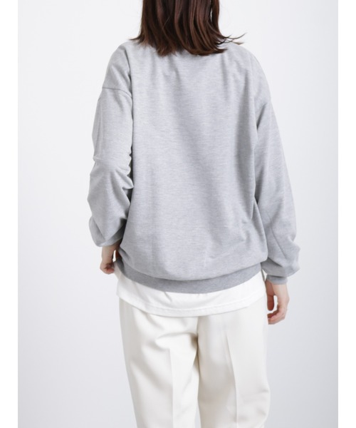 Samansa Mos2 blue（サマンサモスモスブルー）の「ミニ裏毛ロゴプルオーバー（Tシャツ/カットソー・レディース・トップグレー/キナリ/ネイビー・ﾌﾘ-）」の21枚目の写真