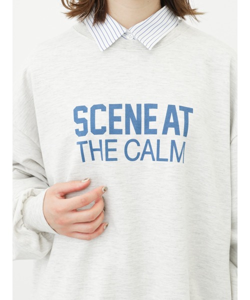 Samansa Mos2 blue（サマンサモスモスブルー）の「ミニ裏毛ロゴプルオーバー（Tシャツ/カットソー・レディース・トップグレー/キナリ/ネイビー・ﾌﾘ-）」の7枚目の写真