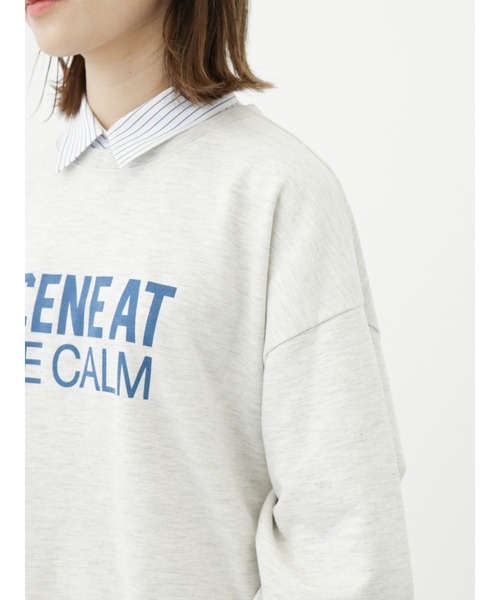 Samansa Mos2 blue（サマンサモスモスブルー）の「ミニ裏毛ロゴプルオーバー（Tシャツ/カットソー・レディース・トップグレー/キナリ/ネイビー・ﾌﾘ-）」の8枚目の写真