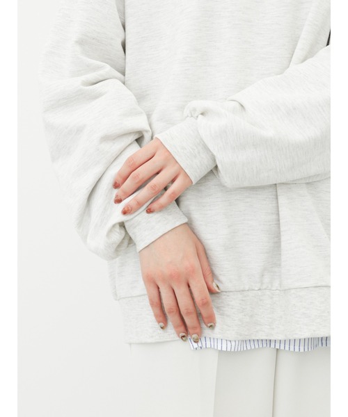 Samansa Mos2 blue（サマンサモスモスブルー）の「ミニ裏毛ロゴプルオーバー（Tシャツ/カットソー・レディース・トップグレー/キナリ/ネイビー・ﾌﾘ-）」の9枚目の写真