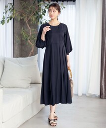 【洗える】シンメトリープリーツワンピース