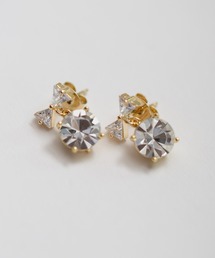 【LINFA】ゆらゆらビジューリボンピアス