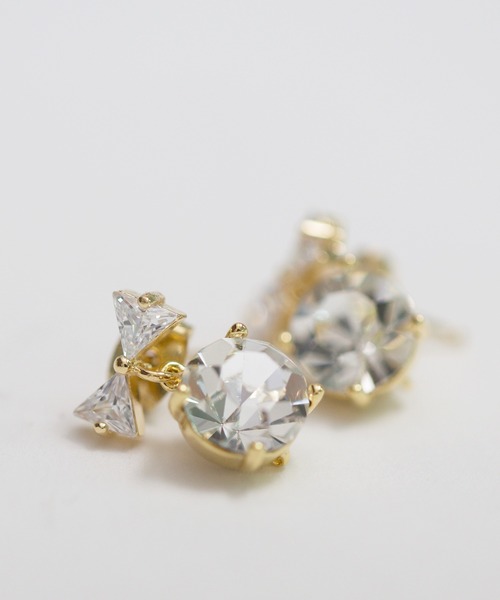 LINFA (リンファ)の「【LINFA】ゆらゆらビジューリボンピアス(ピアス(両耳用)・レディース・シルバー/ベージュ/ブラック/ブルー/レッド/グリーン/イエロー/ホワイト/ピンク・FREE)」の21枚目の写真