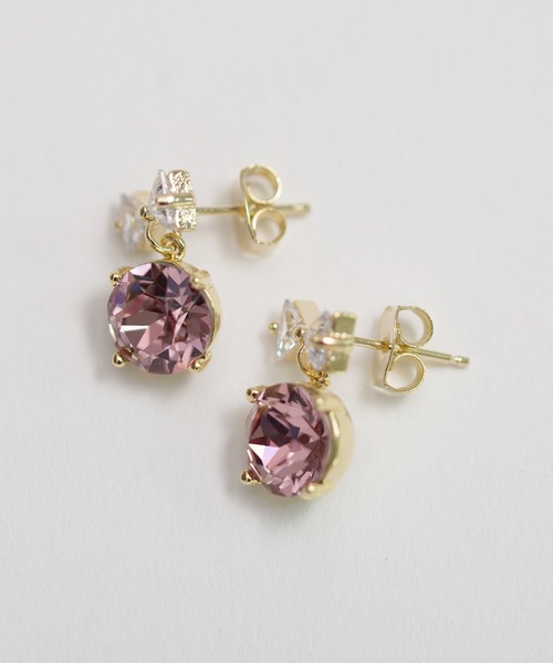 LINFA (リンファ)の「【LINFA】ゆらゆらビジューリボンピアス(ピアス(両耳用)・レディース・シルバー/ベージュ/ブラック/ブルー/レッド/グリーン/イエロー/ホワイト/ピンク・FREE)」の16枚目の写真
