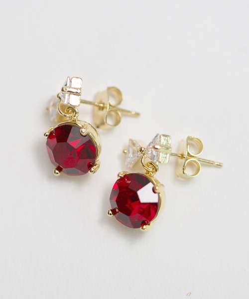 LINFA (リンファ)の「【LINFA】ゆらゆらビジューリボンピアス(ピアス(両耳用)・レディース・シルバー/ベージュ/ブラック/ブルー/レッド/グリーン/イエロー/ホワイト/ピンク・FREE)」の15枚目の写真