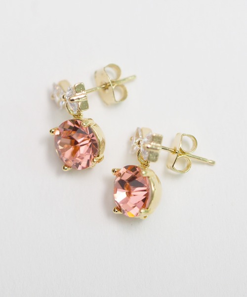 LINFA (リンファ)の「【LINFA】ゆらゆらビジューリボンピアス(ピアス(両耳用)・レディース・シルバー/ベージュ/ブラック/ブルー/レッド/グリーン/イエロー/ホワイト/ピンク・FREE)」の14枚目の写真