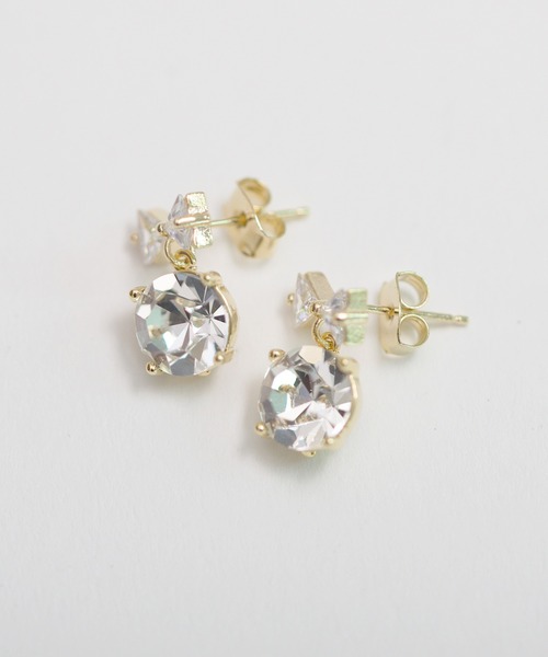LINFA (リンファ)の「【LINFA】ゆらゆらビジューリボンピアス(ピアス(両耳用)・レディース・シルバー/ベージュ/ブラック/ブルー/レッド/グリーン/イエロー/ホワイト/ピンク・FREE)」の11枚目の写真